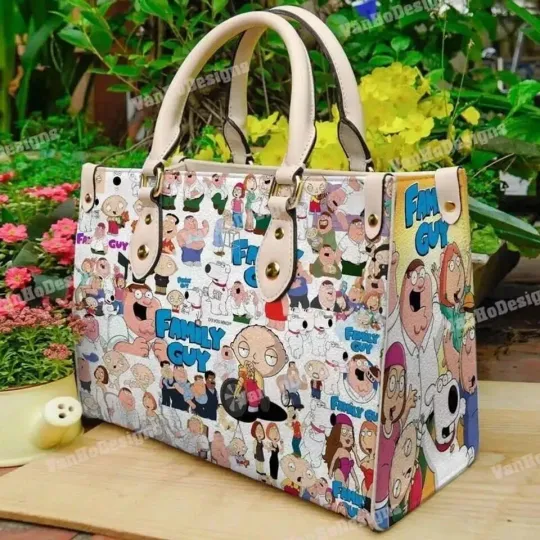 Discover Personalized Stewie Griffin Family Guy Cartoon Leather Handbag Lovers Gift