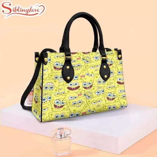 Discover Personalized Spongebob Squarepants Cartoon Leather Handbag Lovers Gift