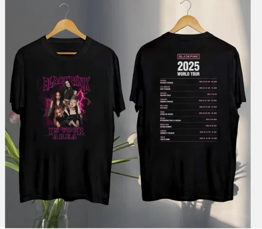 Discover Black Pink Graphic Shirt, Black Pink World Tour 2025 Shirt