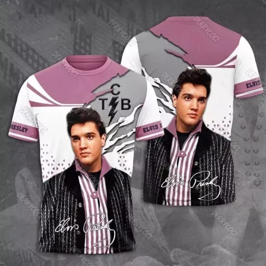 Discover Elvis Presley 3D Shirt, Elvis King Of Rock And Roll Tee Tour Concert 3D T Shirt
