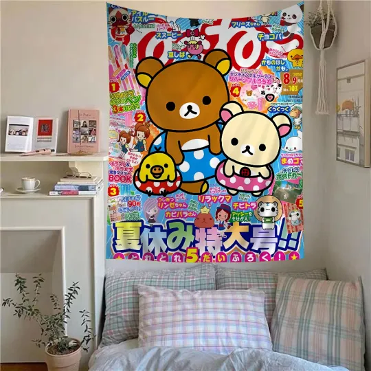 Discover Japan Anime Cute Cartoon Rilakkuma Hanging Bohemian Tapestry