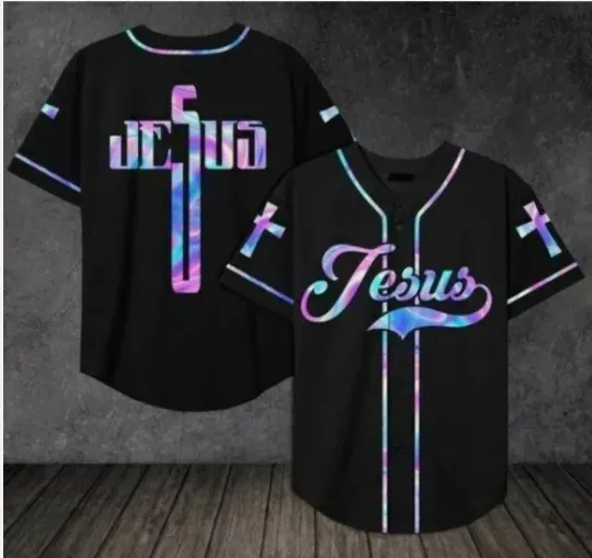 Discover JESUS - Cross 3D Baseball Jersey Shirt Halloween Gift Us Size Gift