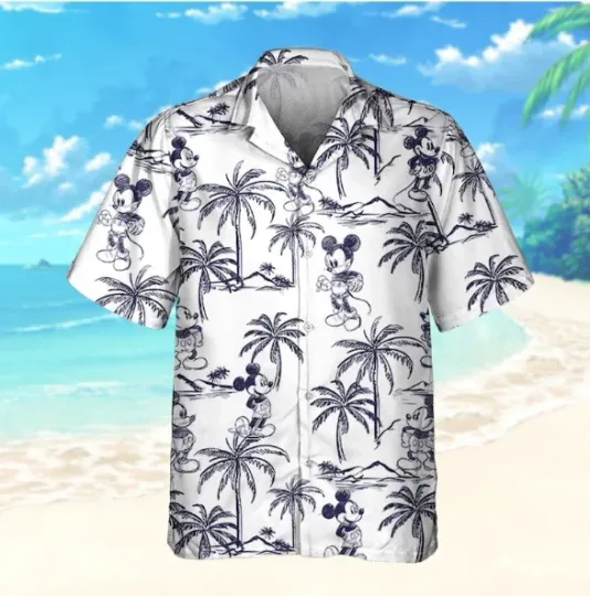 Discover Disneyyy Mickeyy Skecth Summer 3D Hawaiian Shirt