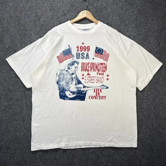 Discover Vintage Bruce Springsteen Shirt – 90s USA Tour Rock Tee, E Street Band 1999