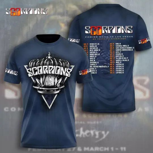 Discover Scorpions Band 3D shirt 2025 World Tour Shirt