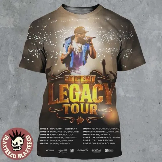 Discover 50 Cent Legacy Tour 2025 Tour Dates Schedule 3D All Over Print Shirt