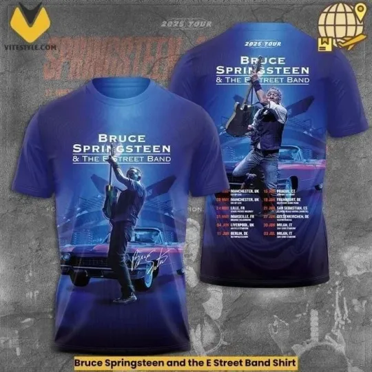 Discover Bruce Springsteen And The E Street Band 2025 Tour Dates 3D T-Shirt