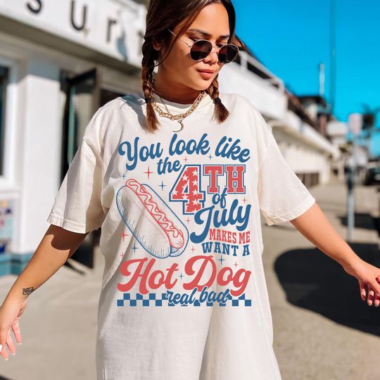 Discover July 4th Hotdog Shirt, Funny July 4th T-Shirt, 4th of July Party TShirt