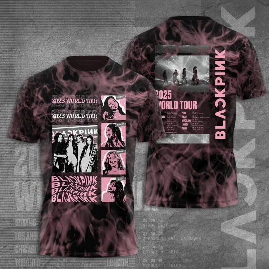 Discover 2025 World Tour Blackpink 3D Tshirt Hot Band Blackpink Member Shirt
