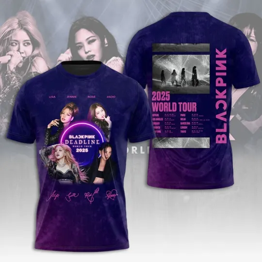 Discover Blackpink World Tour 2025 3D Shirt K-pop Fan Gift Stylish Music Band Tee