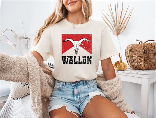 Discover Wallen Bullhead Cowboy T-Shirt  Western Country Tee, Wallen Concert Shirt