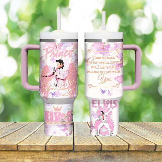 Discover Prince Elvis Tumbler 40oz, The King of Rock Travel Cup, Retro Music Icon Drinkware, Elvis Presley Gift for Fans, Rock And Roll Merch