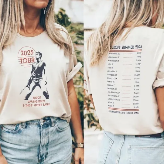 Discover Bruce! Springsteen T-shirt Tour 2025 Concert Tee Unisex Band Shirt E Street Band
