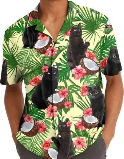 Discover Hawaiian Shirt for Men Aloha   Vintage Short Sleeve Button Down for Beach