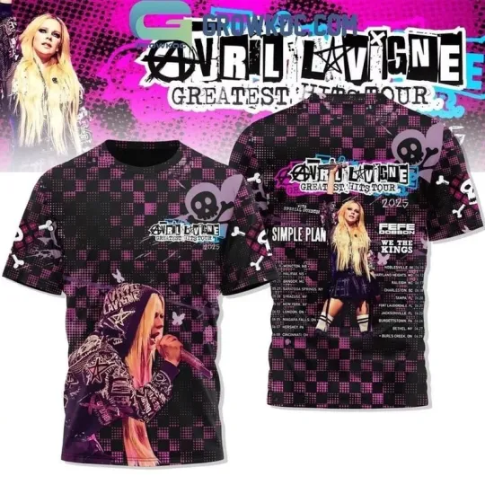 Discover Avril Lavigne Tour 2025 The Greatest Hits Tour Celebration T-Shirt 3D