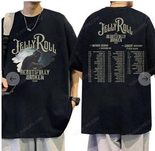 Discover Jelly Roll The Beautifully Broken Tour 2025 T-Shirt