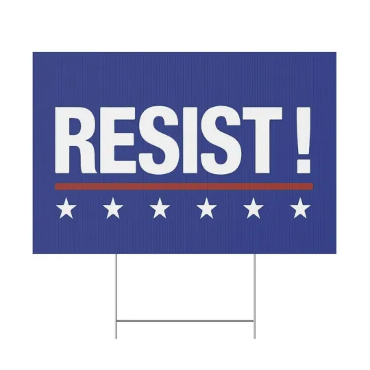 Discover Resist Political Yard Sign – 24x18 Double Sided Lawn Sign with Stakes