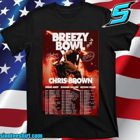 Discover NEW! Chris Brown 20 Year Stadium World Tour 2025 Poster T-Shirt S-5XL