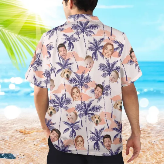 Discover Custom Face Hawaiian Shirts, Personalized Men Hawaiian Button Up Shirts