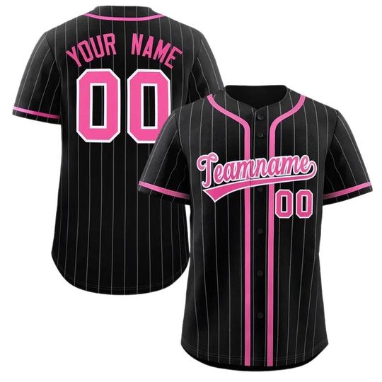 Discover Personalized Team Name Number Baseball Jersey, Custom Stripe Baseball Jersey
