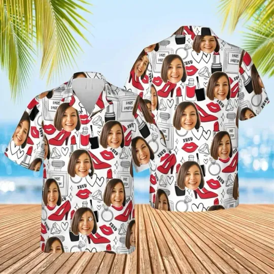 Discover Fashion Design Hawaiian Custom Photo Face Summer Shirt Beach