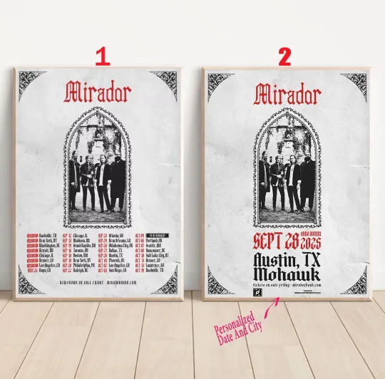 Discover Custom MIRADOR Band Tour 2025 Poster