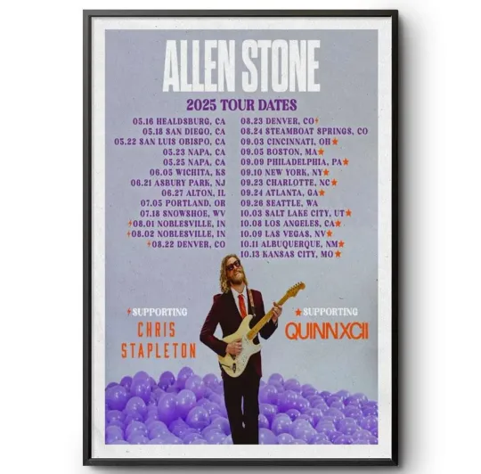 Discover Allen Stone 2025 Tour Dates Poster