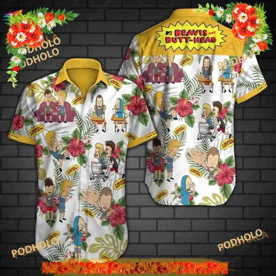 Discover Beavis And Butt Head 3D Funny Hawaiian Shirt Men’s Beach Vacation Outfit