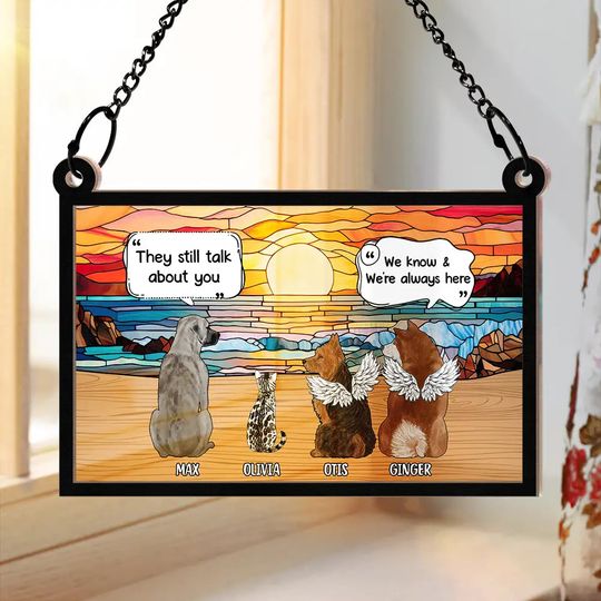 Discover They Still Talk About You Memorial - Personalized Window Hanging Suncatcher Ornament