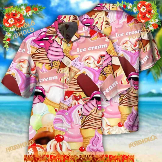 Discover Ice Cream Color Style Hawaiian Shirt