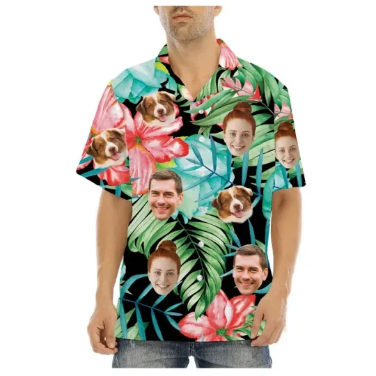 Discover Custom Hawaiian Shirt with Face for Men Women, Hawaiian Vacation Style Shirts
