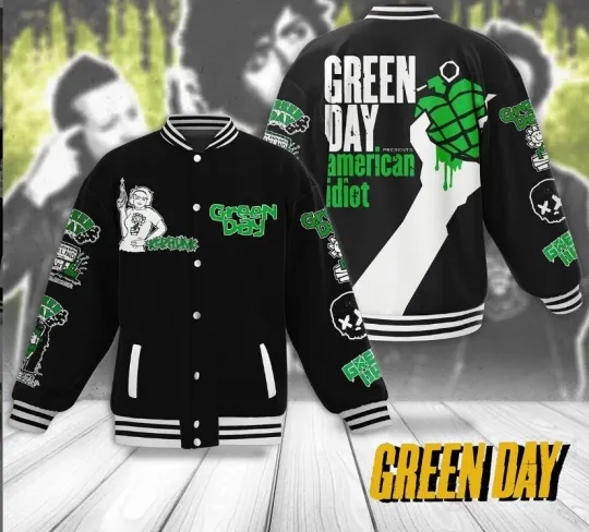 Discover Green Day Presents American Idiot Baseball Jacket