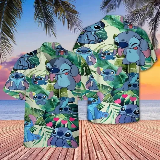 Discover Stitchh Hawaiian Shirt Button Down Unisex Adults S-5XL