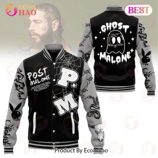 Discover Post Malone   Ghost Malone Baseball Jacket