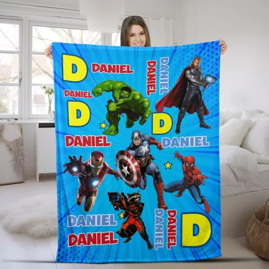 Discover Personalized Super Hero Blanket, Super Hero Blanket, Custom Hero Blanket,Adults