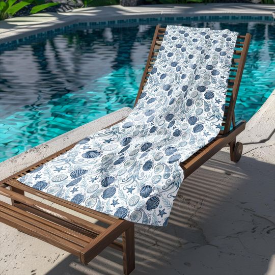 Discover Subtle F Trump Beach Towel, Octopus Seashells Toile de Jouy Anti Trump
