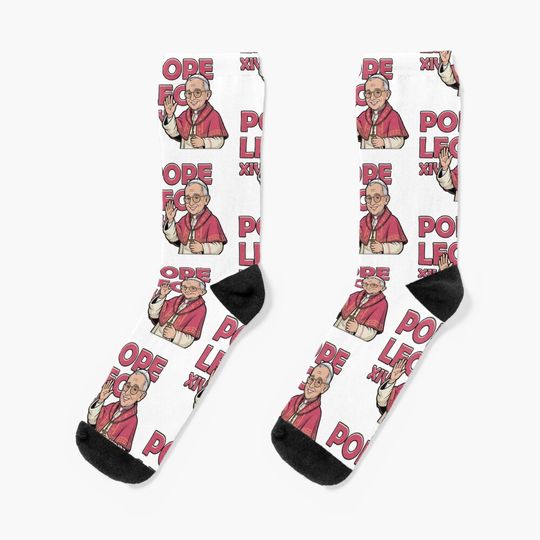 Discover Pope Leo XIV Socks – Unique Religious Pope Themed Crew Socks Gift