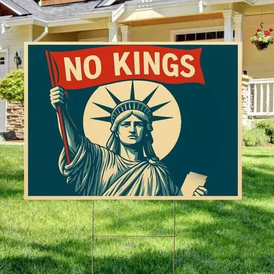 Discover Retro Statue Of Liberty Holding No Kings Flag Anti Trump Resist Hate Yard Sign