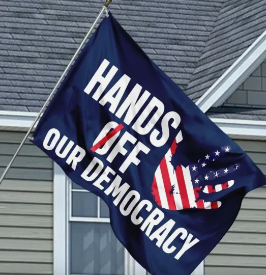 Discover Hands Off Protest Anti Trump Double-sided Flag, Anti Oligarchy Resist Flag