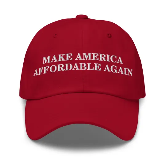 Discover Make America Affordable Again hat, Trump MAGA embroidered dad hat, Anti Trump