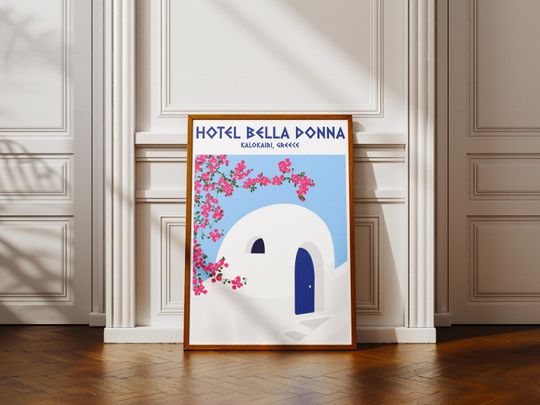 Discover Hotel Bella Donna Print - Colorful Movie Poster - Mamma Mia Design - Apartment Decor Aesthetic