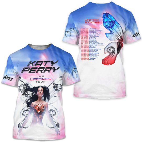 Discover Katy Perry The Lifetimes Tour 2025 Signature 3D T-Shirt
