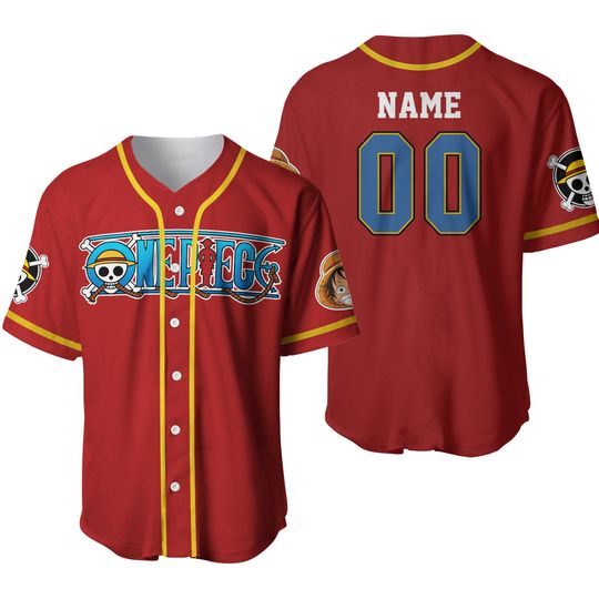 Discover Personalized Luffy One P Men’s Short Sleeve Anime Baseball Jersey