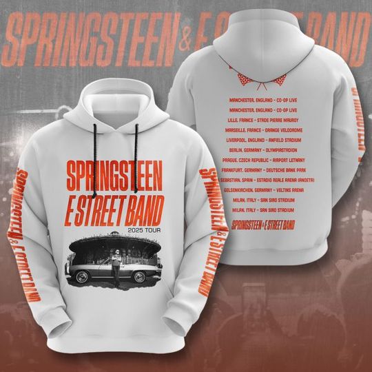 Discover Bruce Springsteen 2025 World Tour Hoodie – 3D Concert Pullover for Rock Fans
