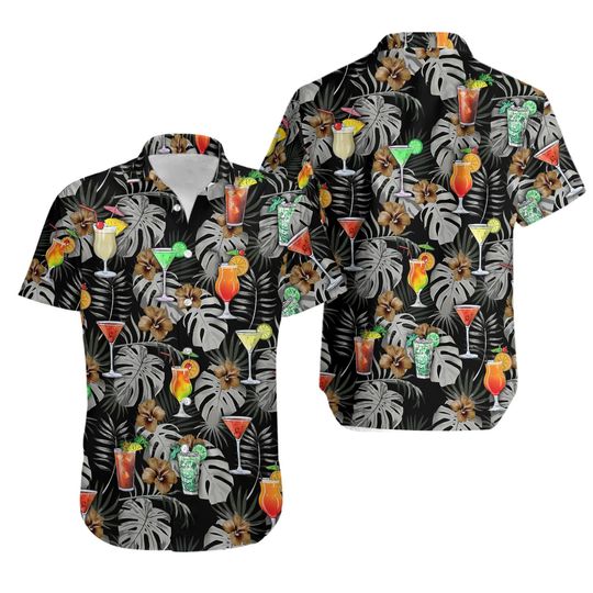 Discover 3D Cocktail Hawaiian Aloha Beach Shirt