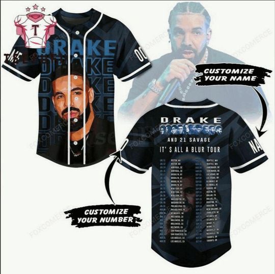 Discover Drake Its All A Blur Tour Baseball Jersey, Custom Music Fan Shirt