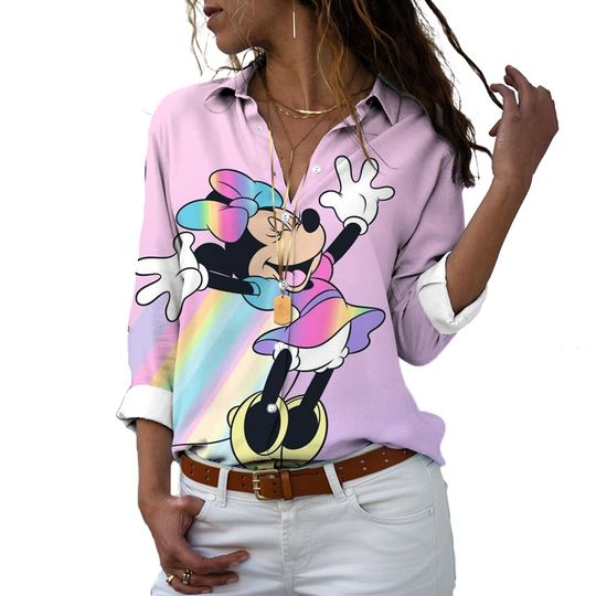 Discover Disneyyy Shirt 3D Printed Women Long Sleeve Single  Mickeyy Minniee Casual Cute Shirt
