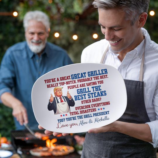 Discover Personalized Grilling Plate for Dad Platter Gift Grill President  Funny Custom Father's Day Gift