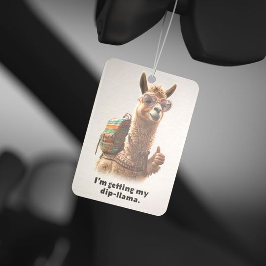 Discover Car Air Freshener, Graduation Gift, Funny Llama Joke, Auto Accessory