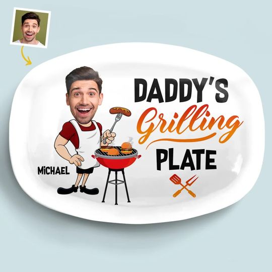 Discover Custom Photo Everything Tastes Better When Daddy Makes It - Family Personalized Custom Platter